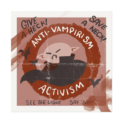 Anti-Vampirism Textured Watercolor Matte Print